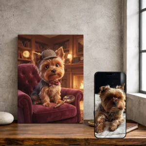 Portret Pupila w Bajkowym Stylu 3D – Personalizowany Obraz Psa lub Kota