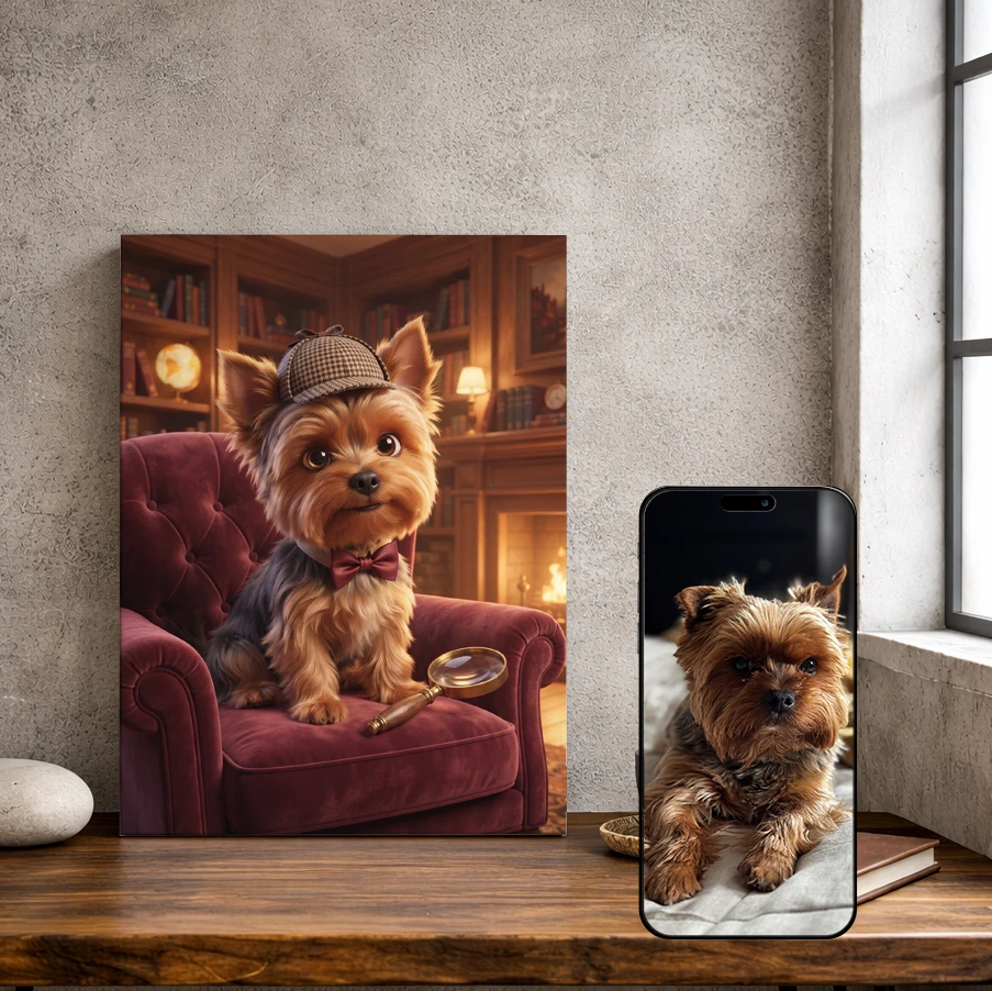 Portret Pupila w Bajkowym Stylu 3D – Personalizowany Obraz Psa lub Kota
