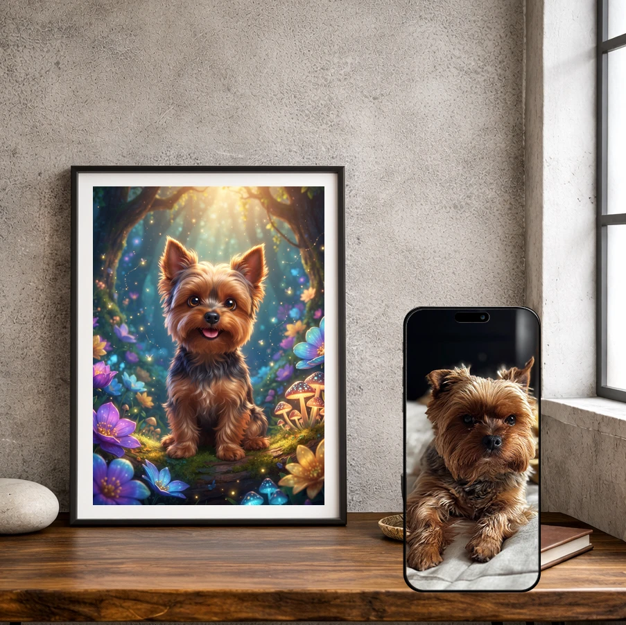 Portret Pupila w Bajkowym Stylu 3D – Personalizowany Obraz Psa lub Kota - obrazek 3